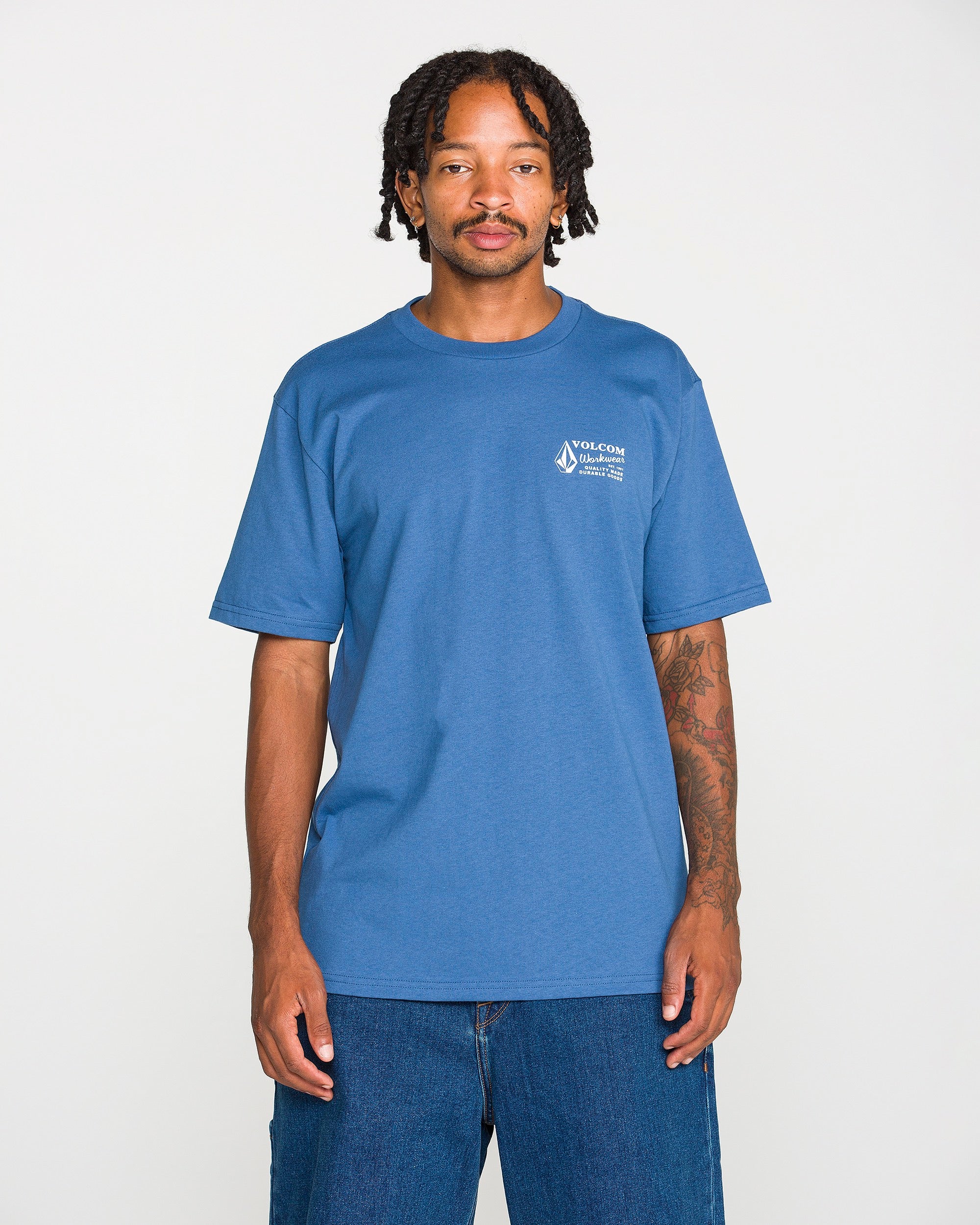 VOLCOM dustbox ブルー Men's Volcom Workwear Short Sleeve Tee - Volcom