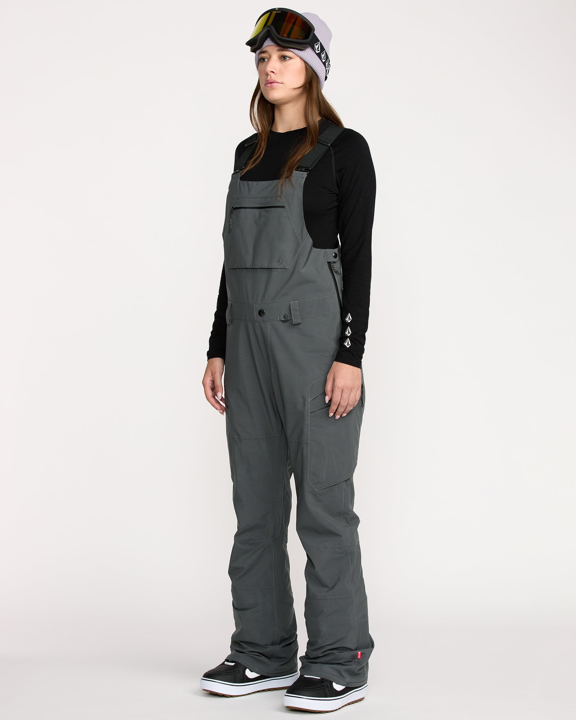 Women's Ash Stretch Gore Bib Overall - Volcom
