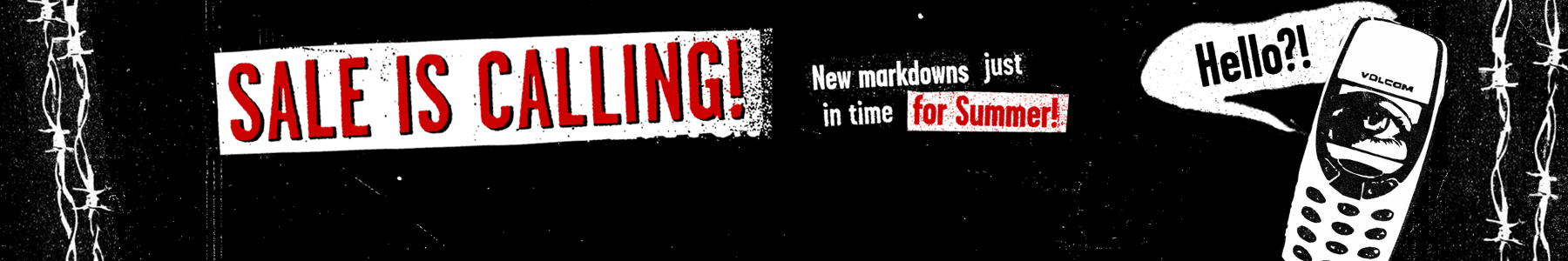 "SALE IS CALLING" promo banner announcing new markdowns for summer