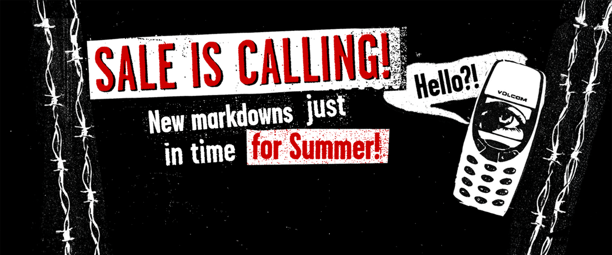 "SALE IS CALLING" promo banner announcing new markdowns for summer