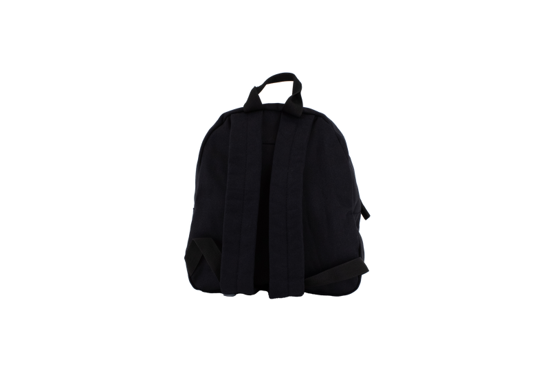 A Volcom Women's Winnie Backpack in black, shown from the back with two shoulder straps and a top handle against a plain white background—perfect for carrying your everyday essentials.