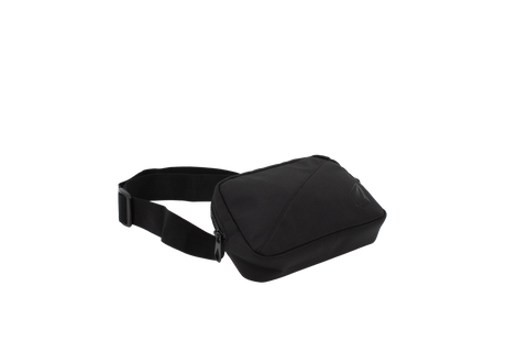 Introducing the Volcom Women's Carryall—a compact black waist bag ideal for carrying your everyday essentials. This sleek accessory features a zippered main compartment and an adjustable strap for the perfect fit, shown here against a plain white background. Perfect as a hands-free travel companion, it’s designed to keep you organized on the go.