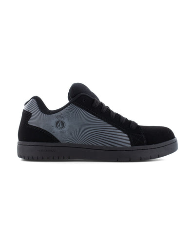 Volcom Men's Stone Op Art Work Sneakers Black and Dark Gray