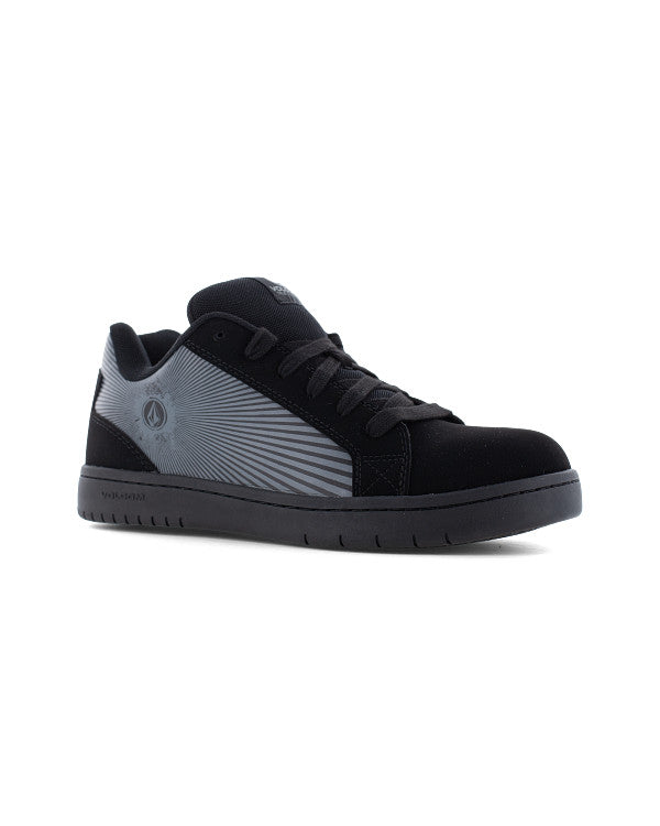 Volcom Men's Stone Op Art Work Sneakers Black and Dark Gray