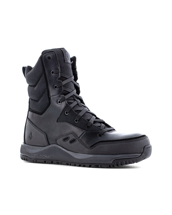 Men's Street Shield Safety Toe Tactical Boots with Side Zipper-Black-Volcom