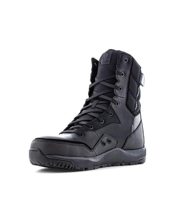 Men's Street Shield Safety Toe Tactical Boots with Side Zipper-Black-Volcom