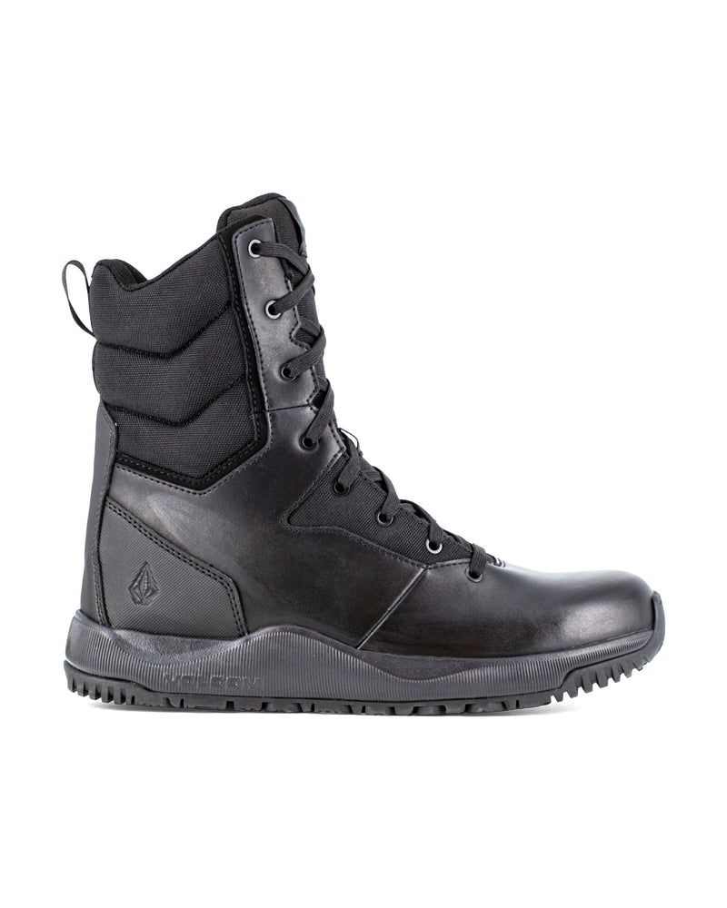 Volcom Men's Street Shield Soft Toe Tactical Boots with Side Zipper Black