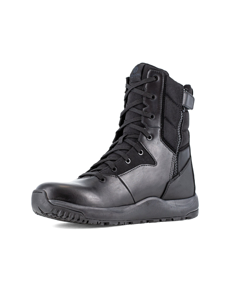 Volcom Men's Street Shield Soft Toe Tactical Boots with Side Zipper Black