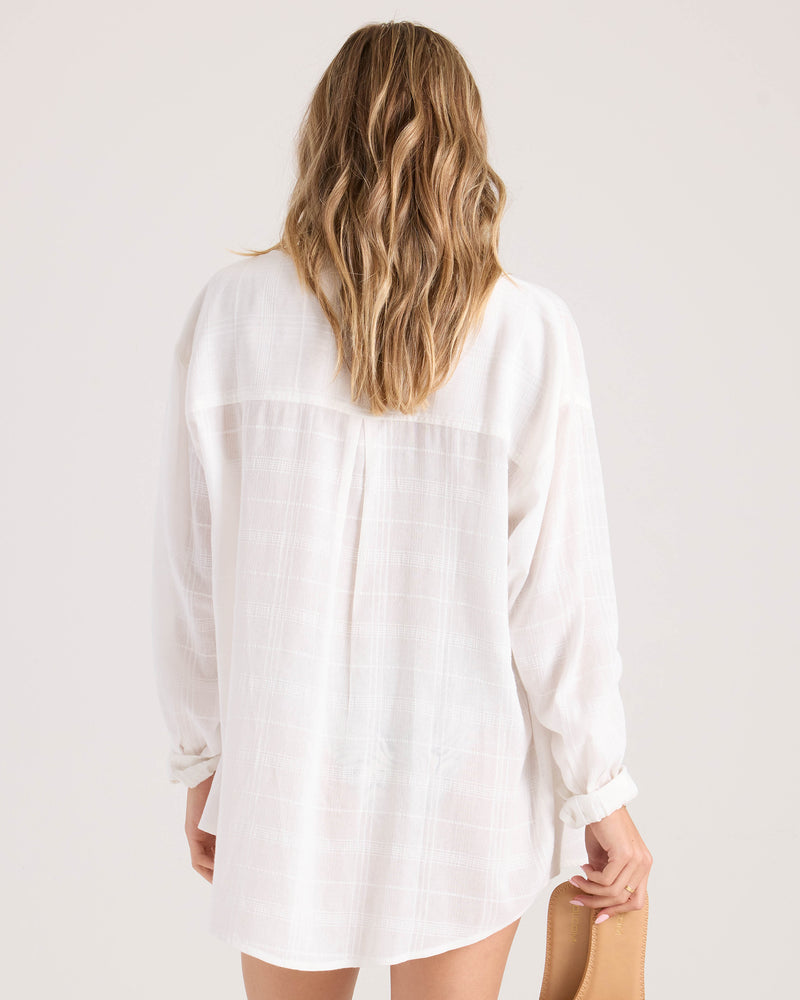 Women's Lived In Button Up 2-Star White-Volcom