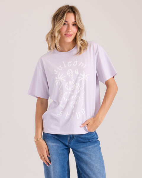 Women's Burnout BF Tee-Dusty Lavender-Volcom