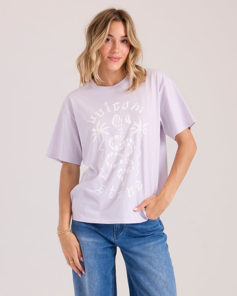 Women's Burnout BF Tee-Dusty Lavender-Volcom
