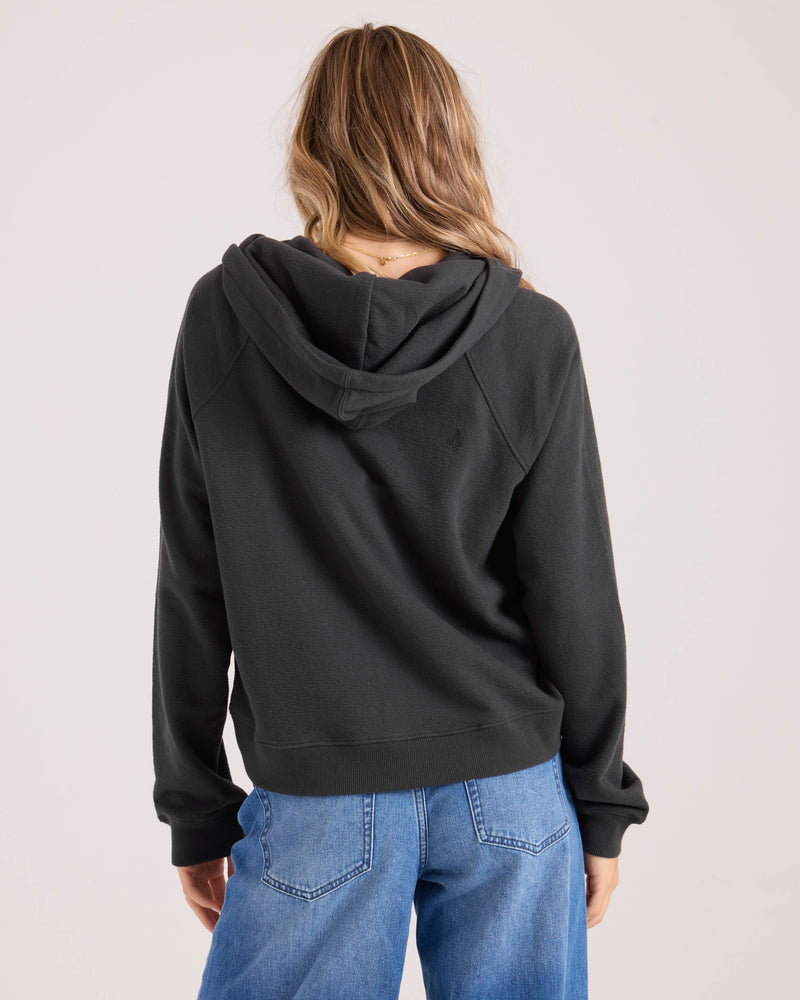 Women's Lived In Fleece Zip-Vintage Black-Volcom