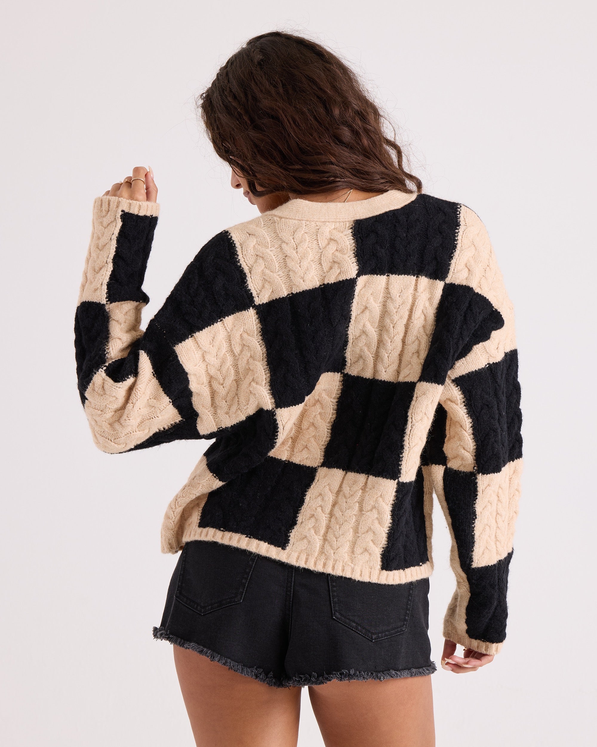 【美品】checked pattern knit Andequal Women's Check You Sweater - Volcom