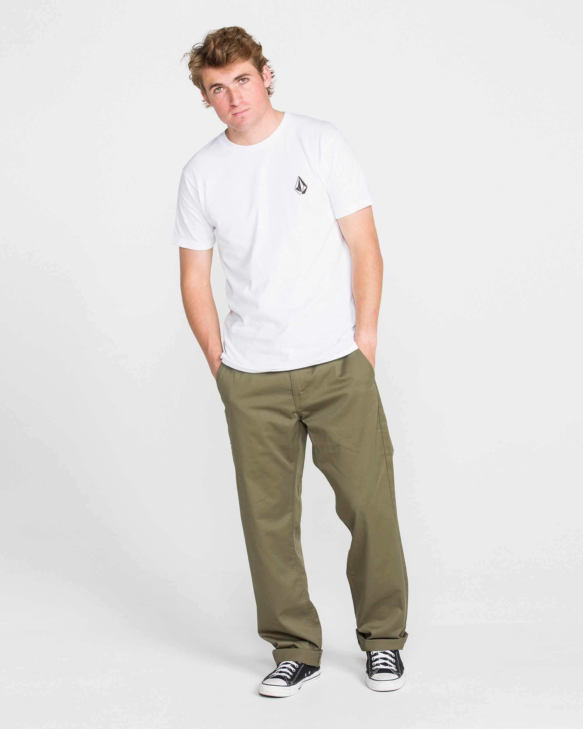 Men's Frickin Relaxed Chino Pants-Olive-Volcom