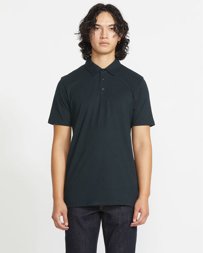 Volcom Men's Wowzer Polo Short Sleeve Shirt Black
