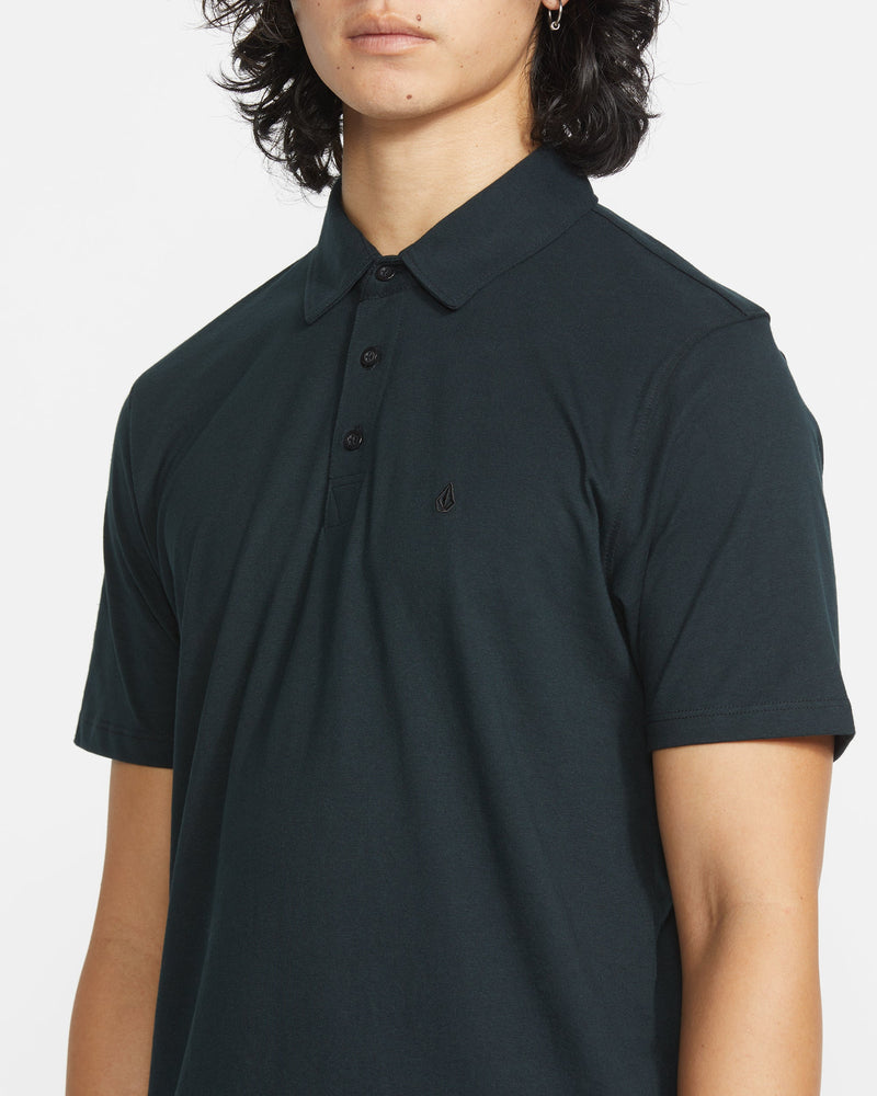 Volcom Men's Wowzer Polo Short Sleeve Shirt Black