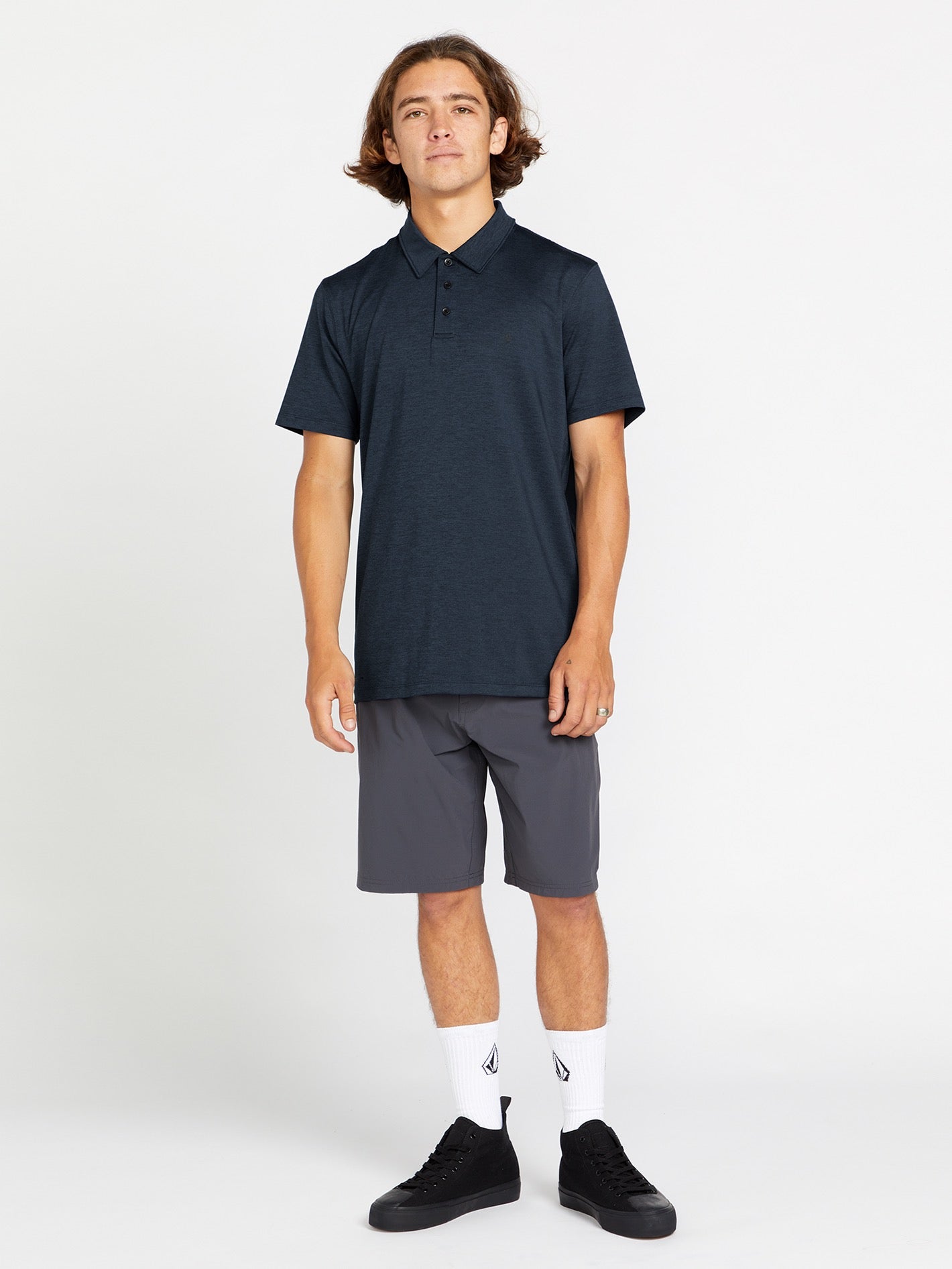 Hazard Pro Polo Short Sleeve Shirt - Navy Heather – Volcom US