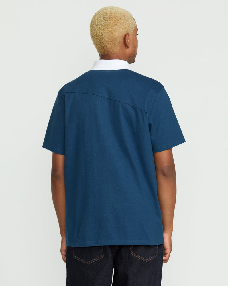 Volcom Men's Gemstone Polo Short Sleeve Tee Deep Blue