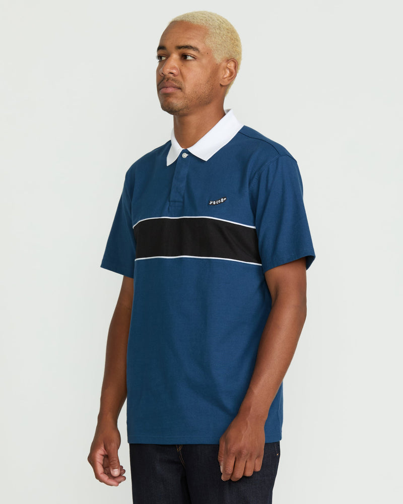 Volcom Men's Gemstone Polo Short Sleeve Tee Deep Blue