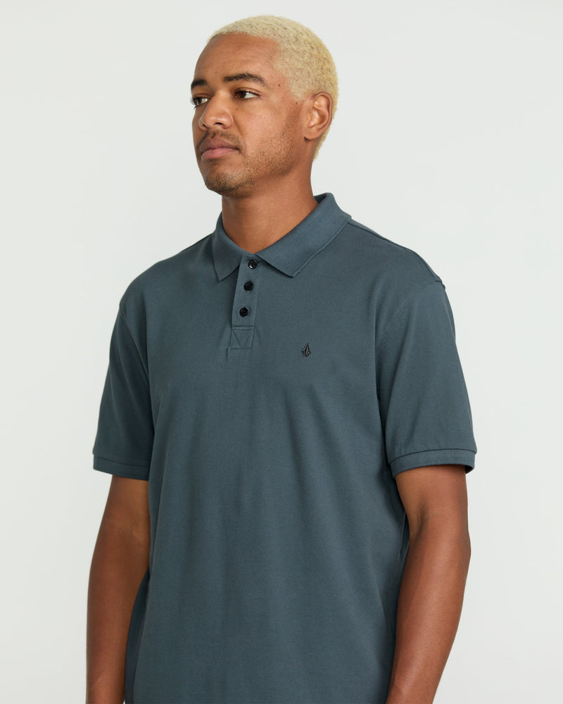 Volcom Men's Sitestone Polo Short Sleeve Tee Dark Slate