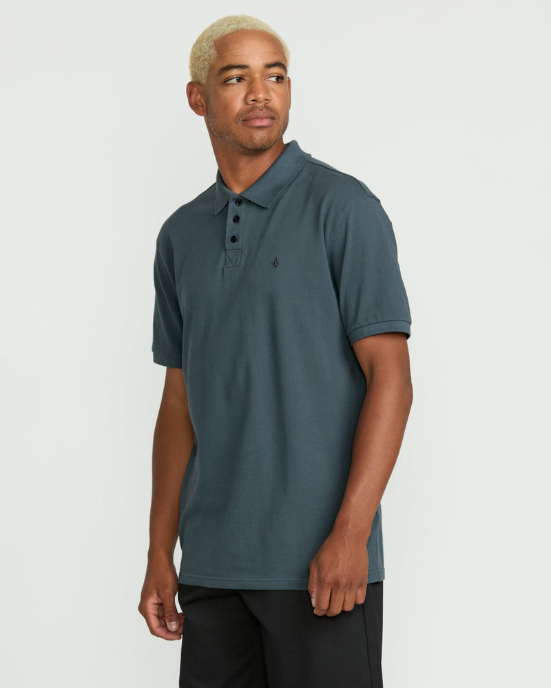 Volcom Men's Sitestone Polo Short Sleeve Tee Dark Slate