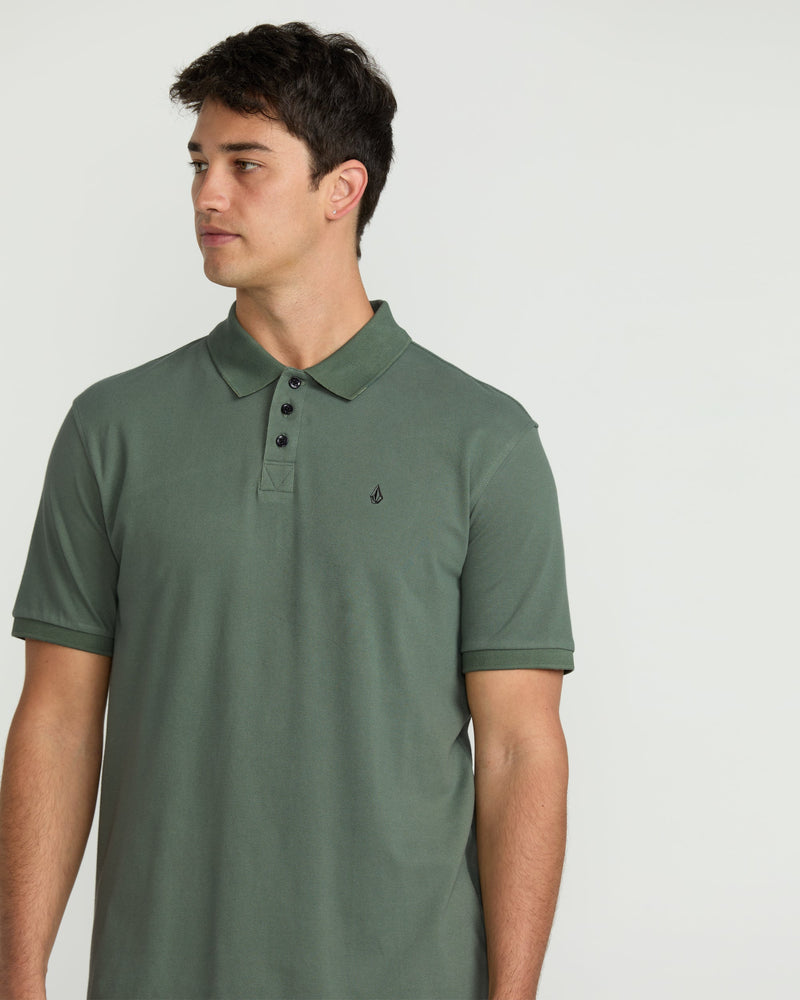 Volcom Men's Sitestone Polo Short Sleeve Tee Light Olive
