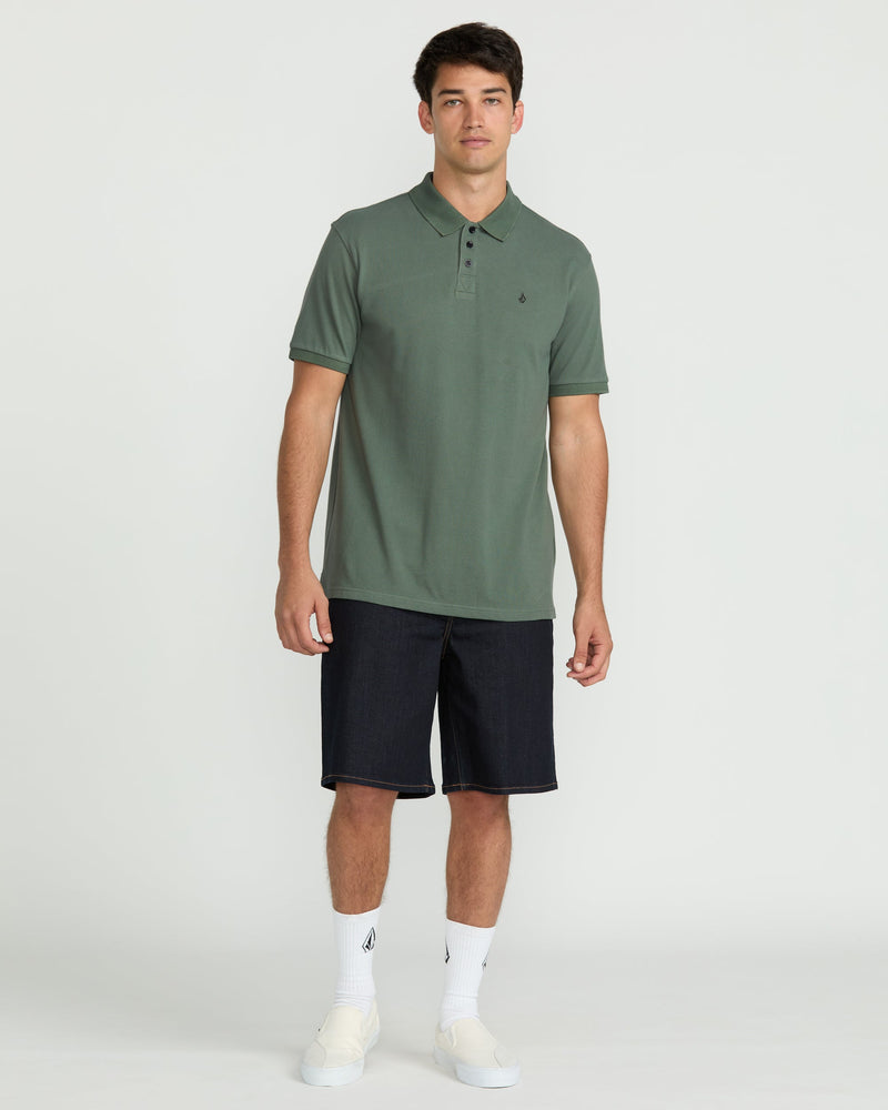 Volcom Men's Sitestone Polo Short Sleeve Tee Light Olive