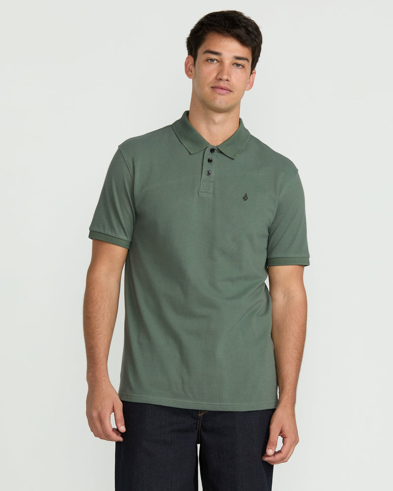 Volcom Men's Sitestone Polo Short Sleeve Tee Light Olive