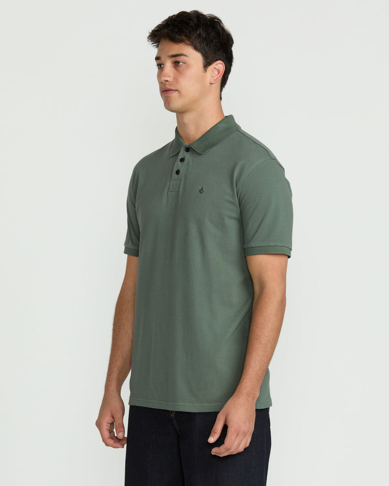 Volcom Men's Sitestone Polo Short Sleeve Tee Light Olive