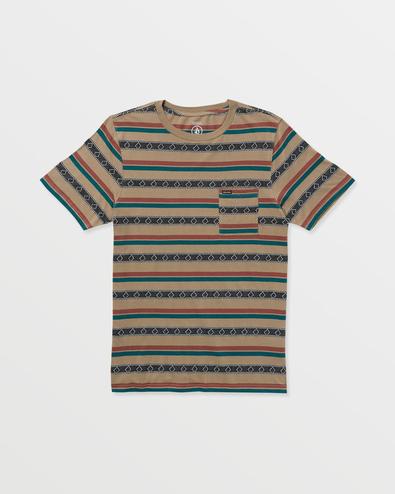 Volcom Men's Taction Crew Short Sleeve Tee Khaki