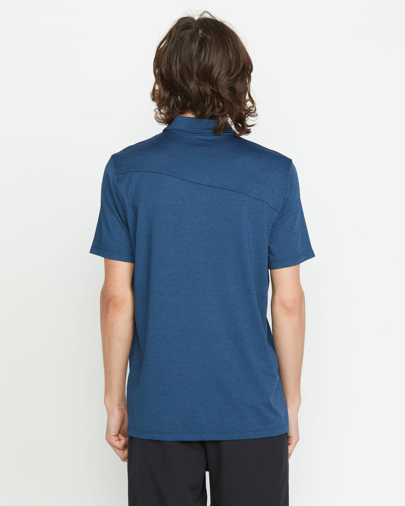 Volcom Men's Hazard Pro Polo Short Sleeve Shirt Navy Heather