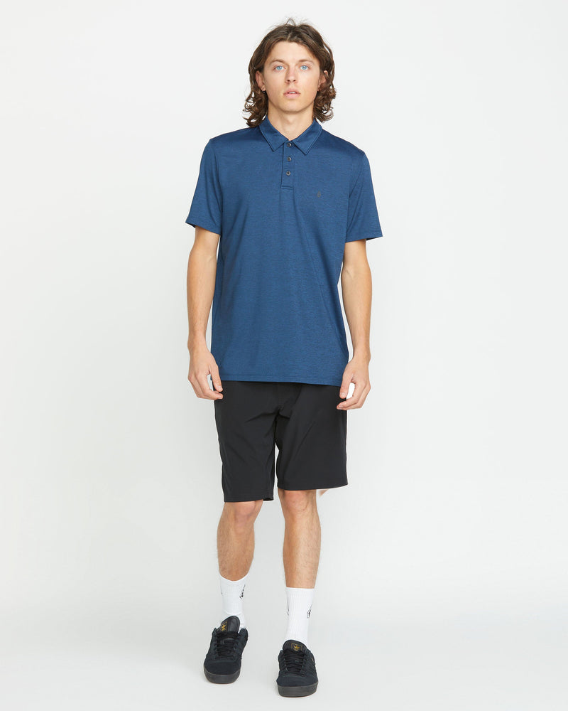 Volcom Men's Hazard Pro Polo Short Sleeve Shirt Navy Heather
