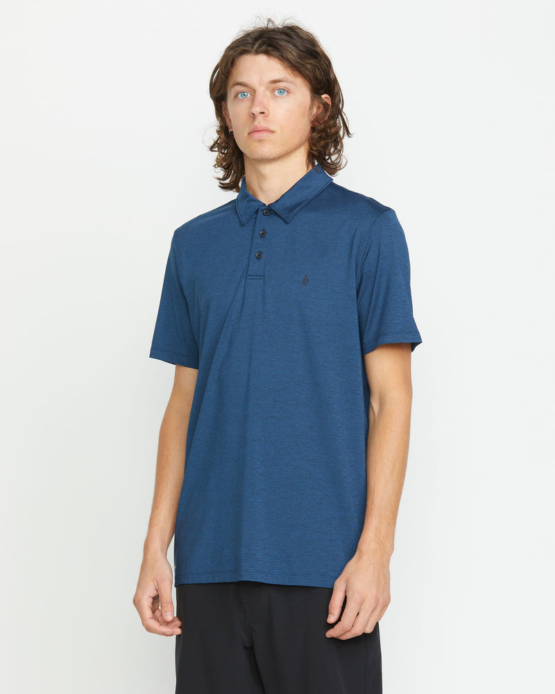 Volcom Men's Hazard Pro Polo Short Sleeve Shirt Navy Heather