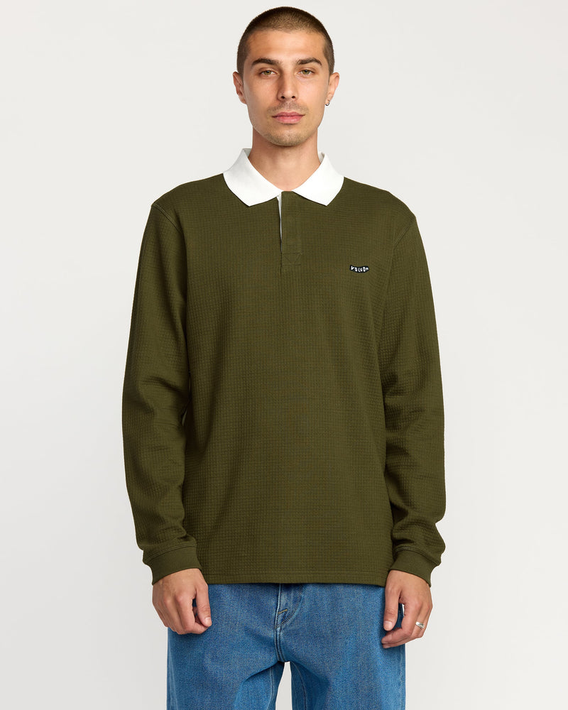 Volcom Men's Curbstone Polo Long Sleeve Shirt 