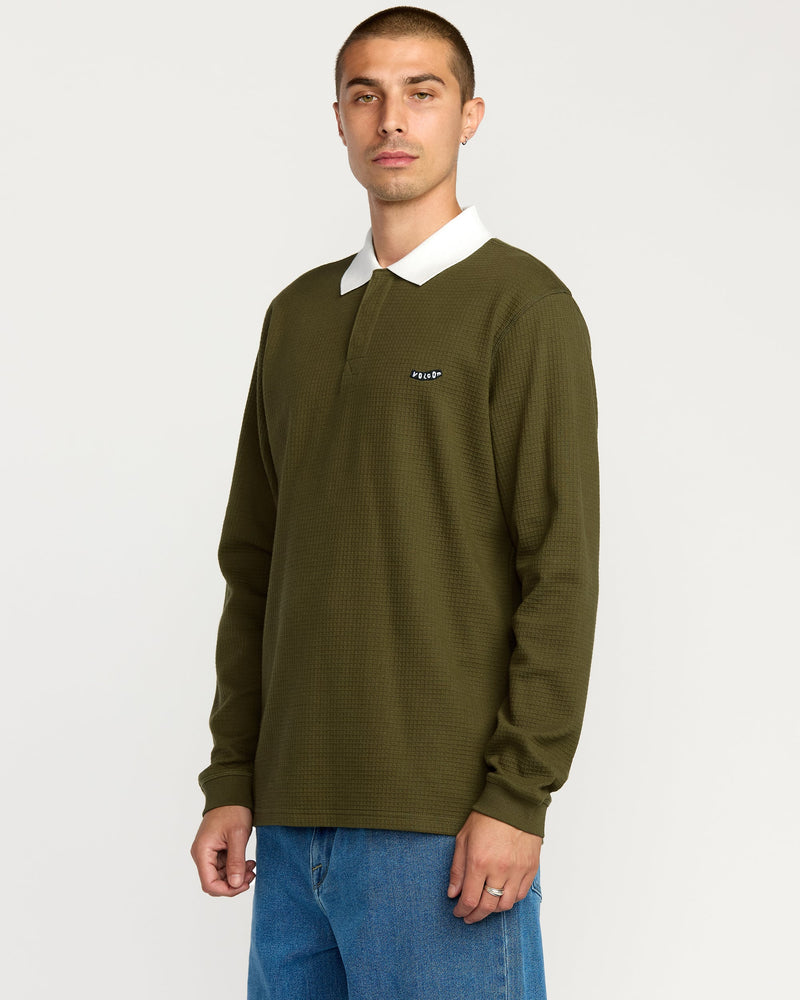 Volcom Men's Curbstone Polo Long Sleeve Shirt 