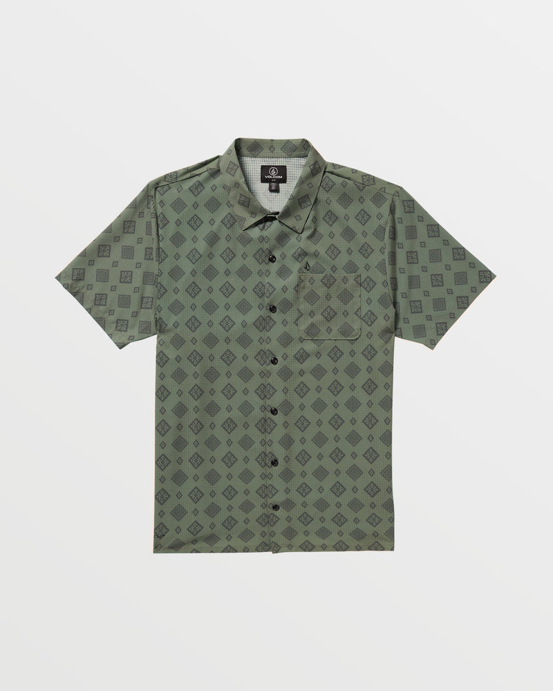 Volcom Men's Ridgestone Short Sleeve Shirt Light Olive