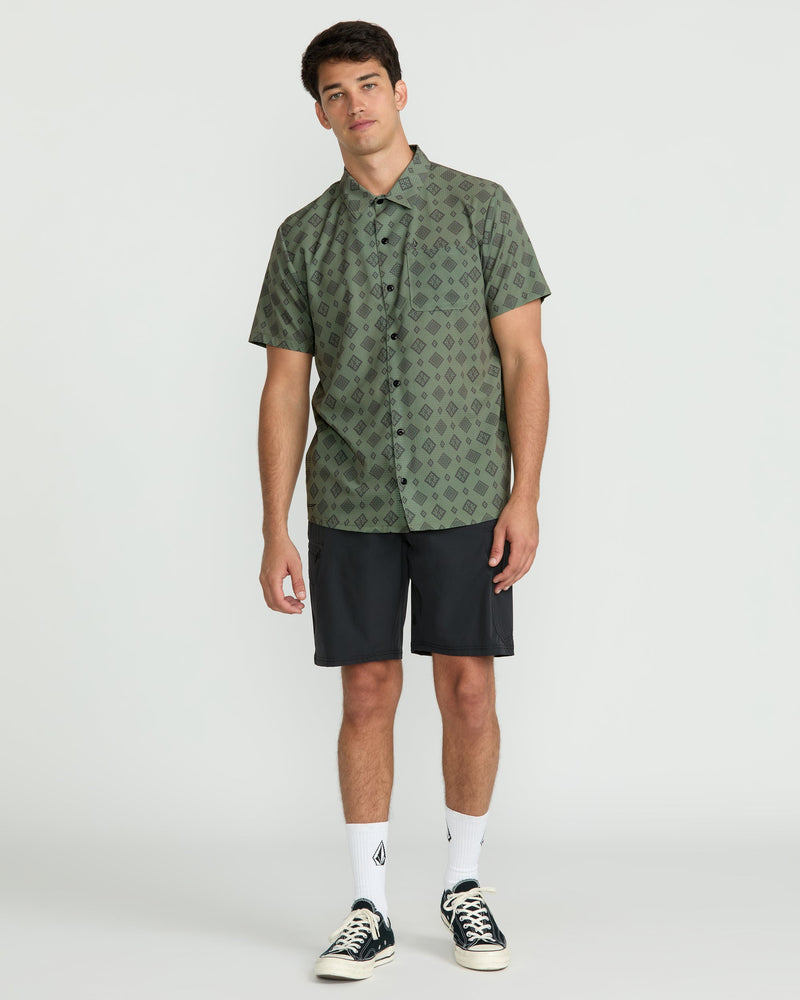 Volcom Men's Ridgestone Short Sleeve Shirt Light Olive