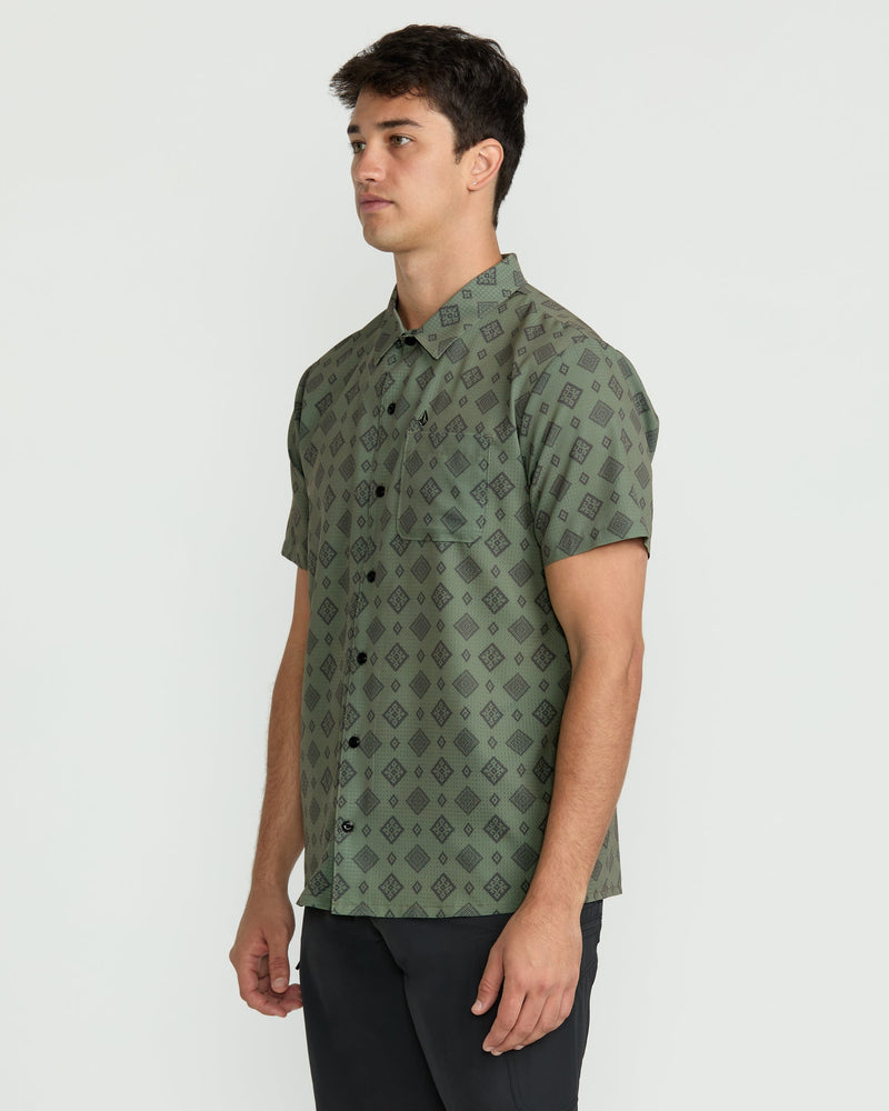 Volcom Men's Ridgestone Short Sleeve Shirt Light Olive