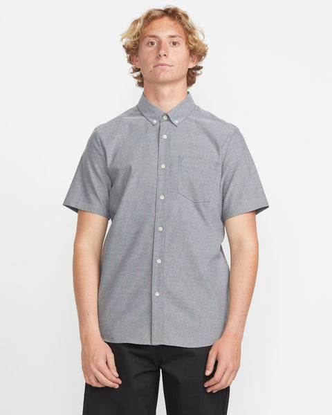 Men's Everett Oxford Short Sleeve Shirt-Grey-Volcom