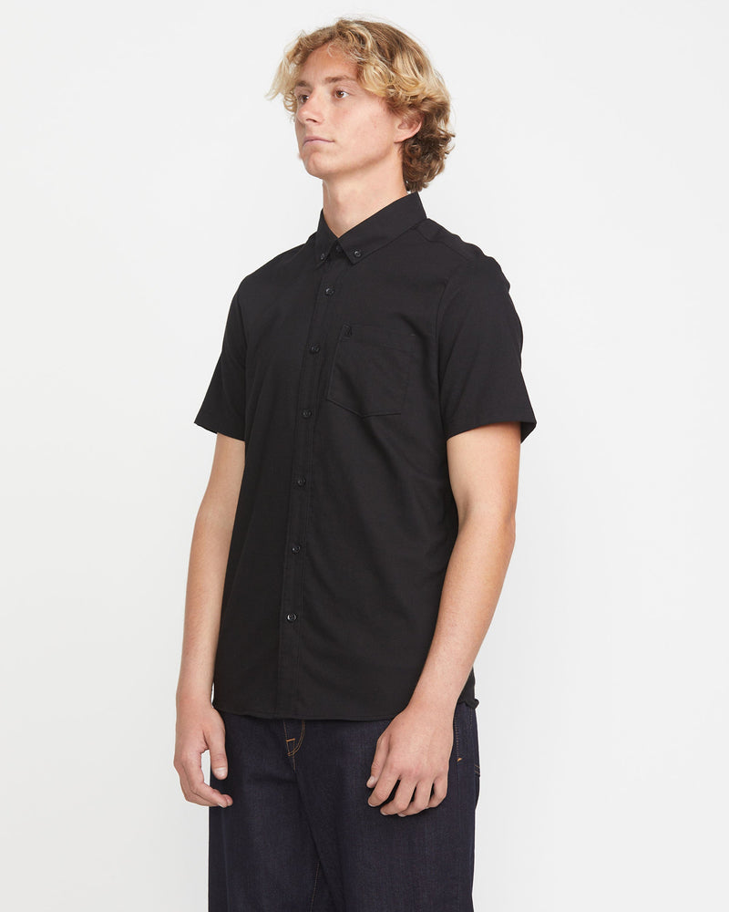 Volcom Men's Everett Oxford Short Sleeve Shirt New Black