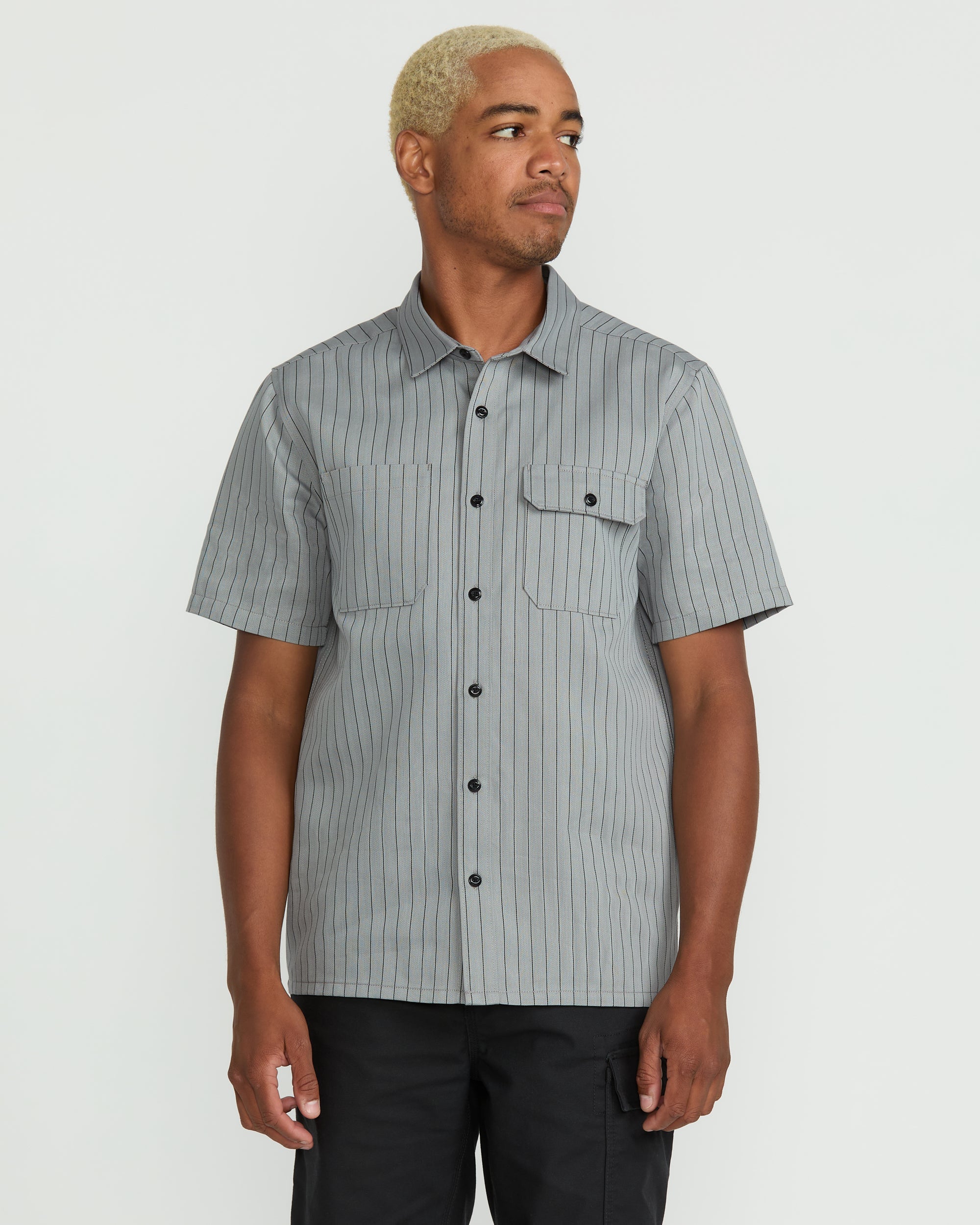 mens grey short sleeve dress shirt Men's Trade Stone hall mirror