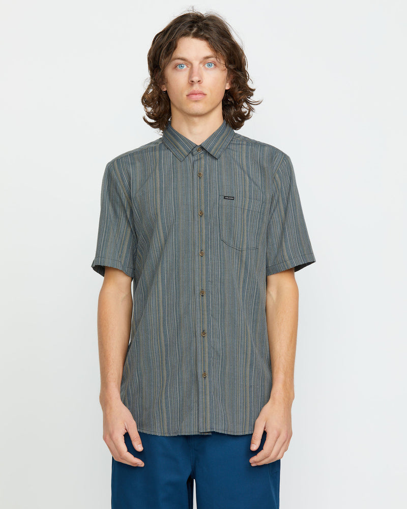 Men's Jahstripe Short Sleeve - Volcom - Dark Slate