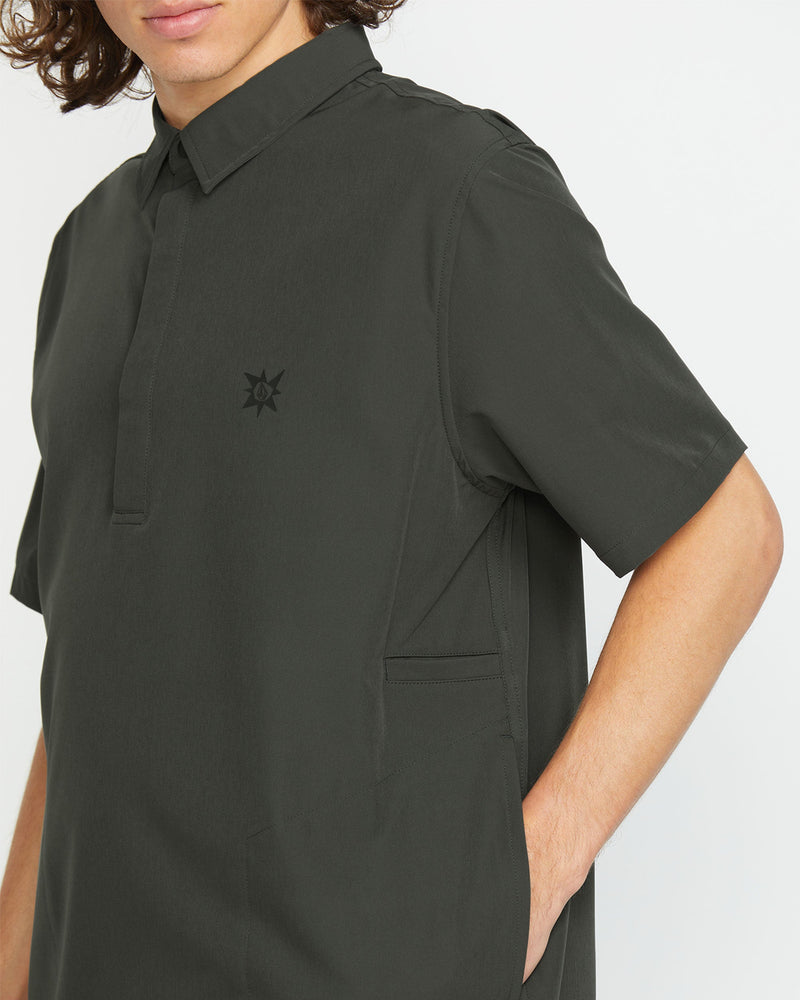 Volcom Volcom Japan Men's Sense Popover Short Sleeve Shirt Stealth