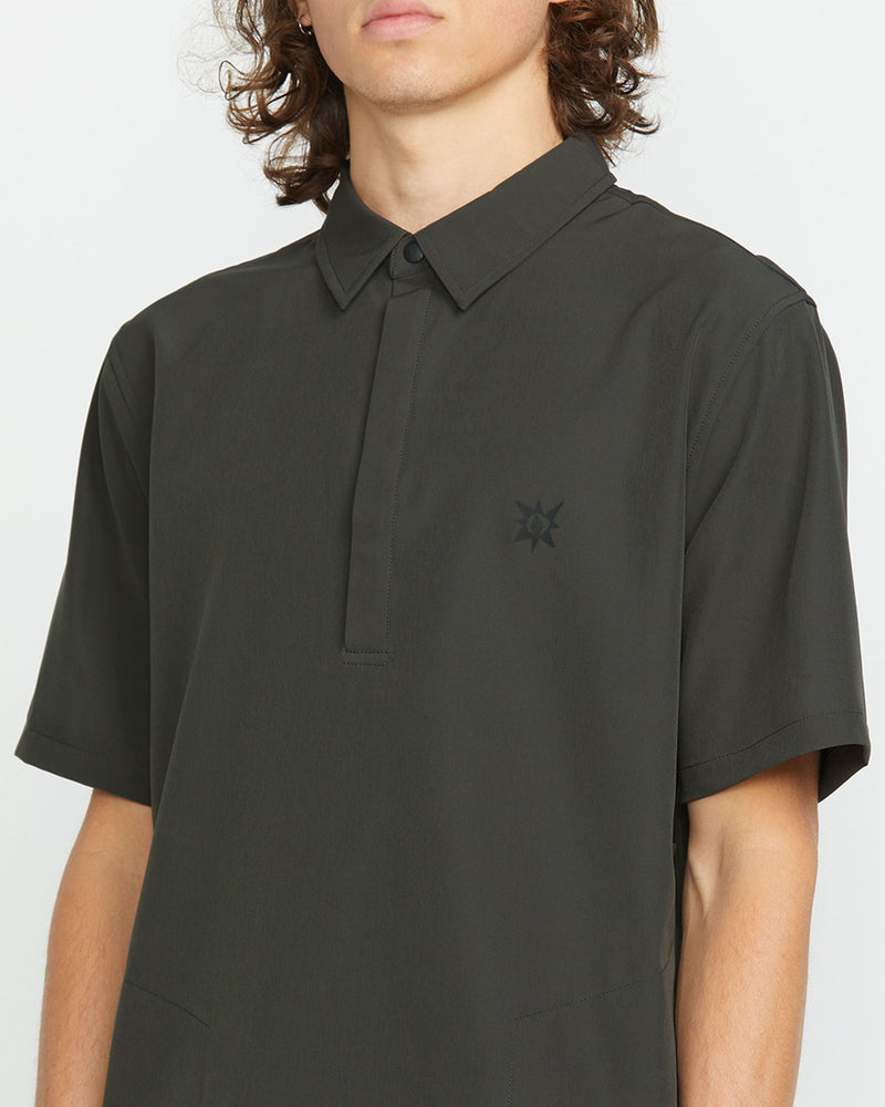 Volcom Volcom Japan Men's Sense Popover Short Sleeve Shirt Stealth