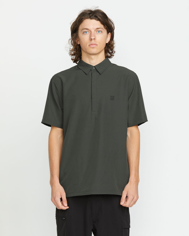 Volcom Volcom Japan Men's Sense Popover Short Sleeve Shirt Stealth