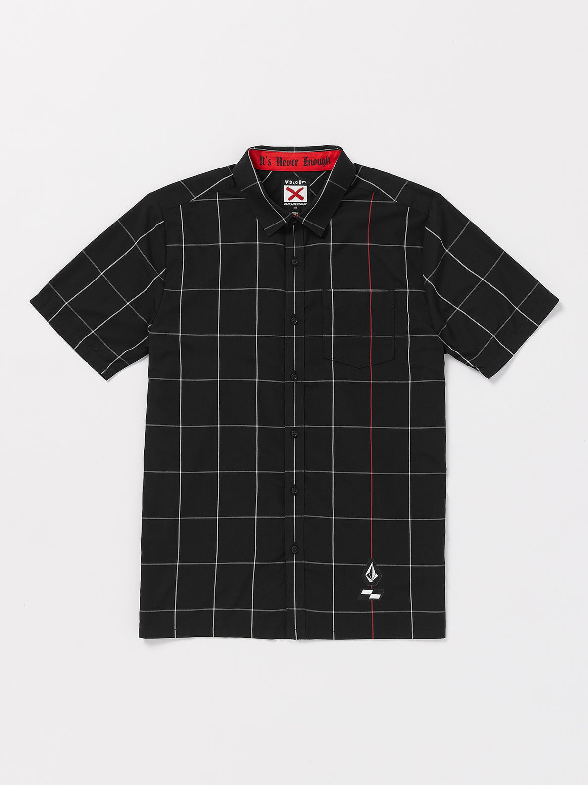 Schroff X Volcom Plaid Short Sleeve Shirt - Black