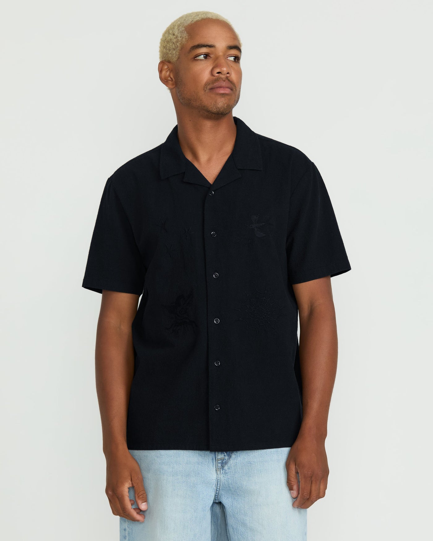 Volcom Men's Featured Artist Seth Conboy Short Sleeve Shirt Black