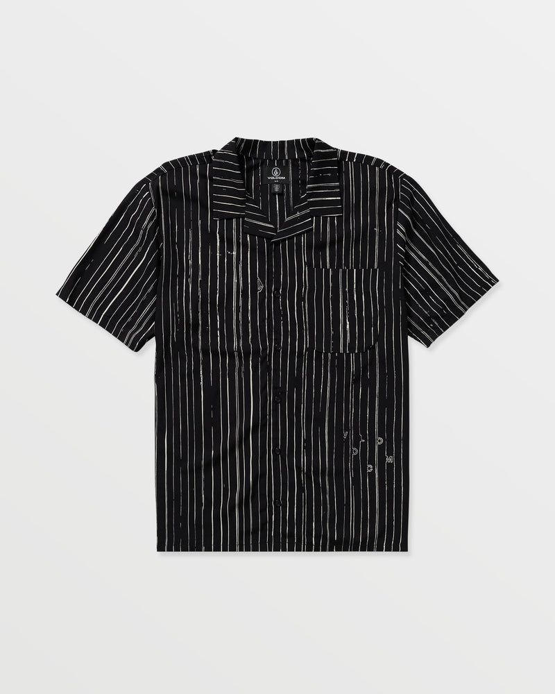 Volcom Men's Mistostone Short Sleeve Shirt Black/White