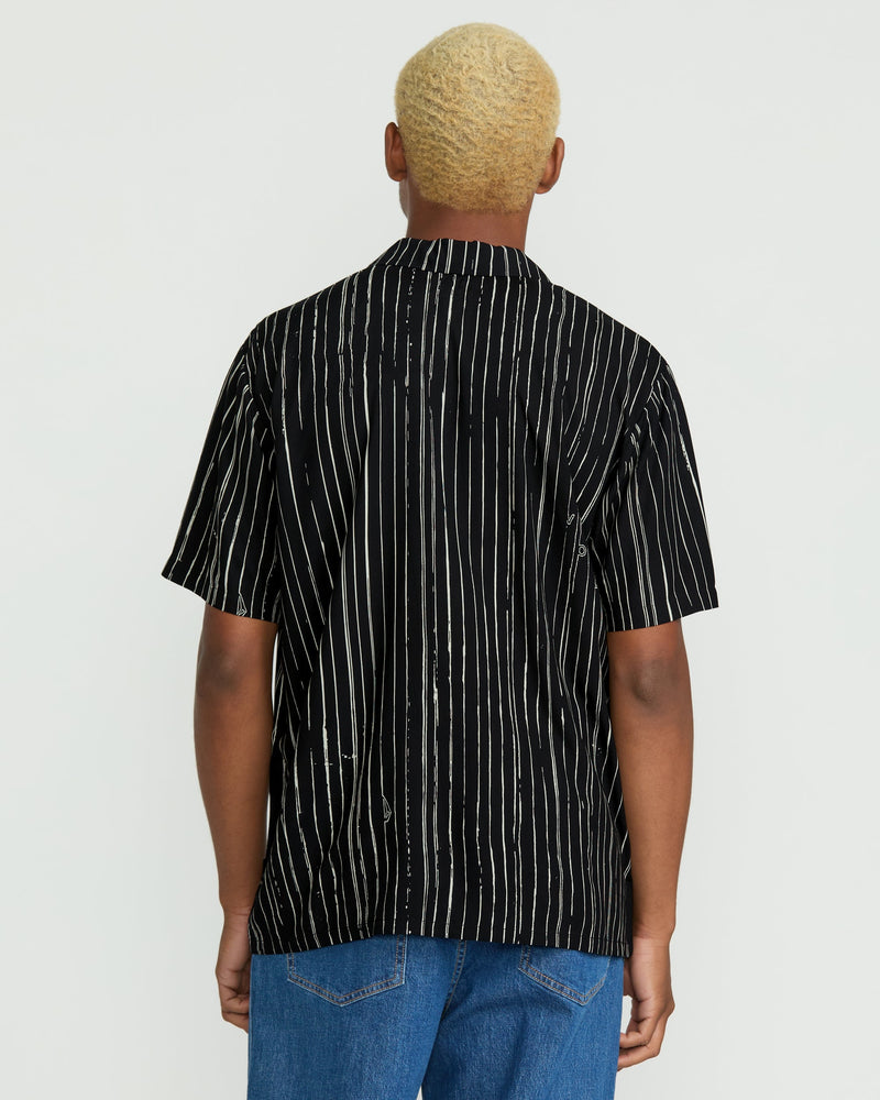 Volcom Men's Mistostone Short Sleeve Shirt Black/White