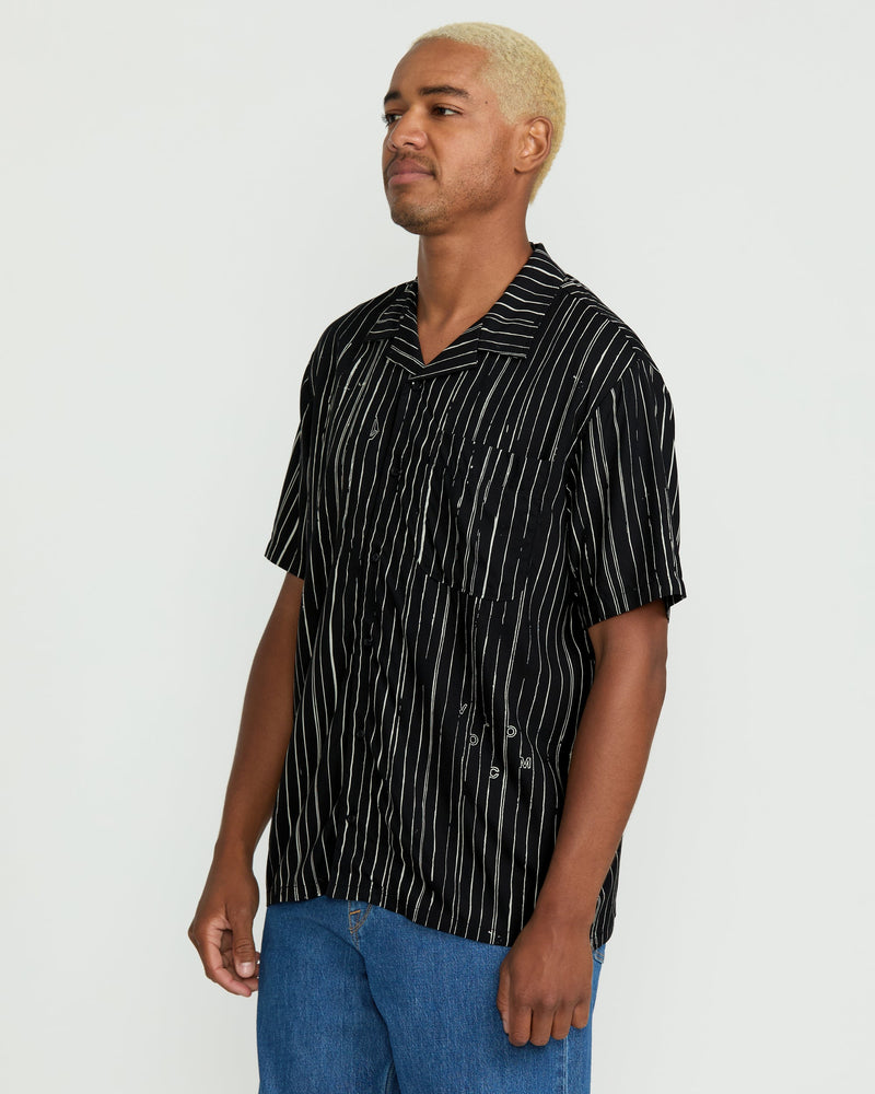 Volcom Men's Mistostone Short Sleeve Shirt Black/White